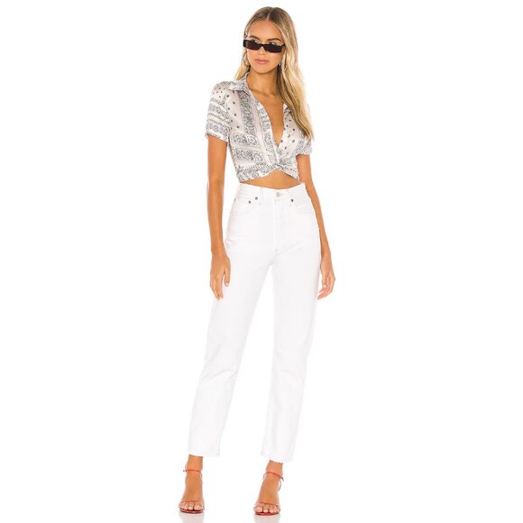 superdown Cream & Black Jenela Twist Front Shirt size Small - Picture 3 of 12